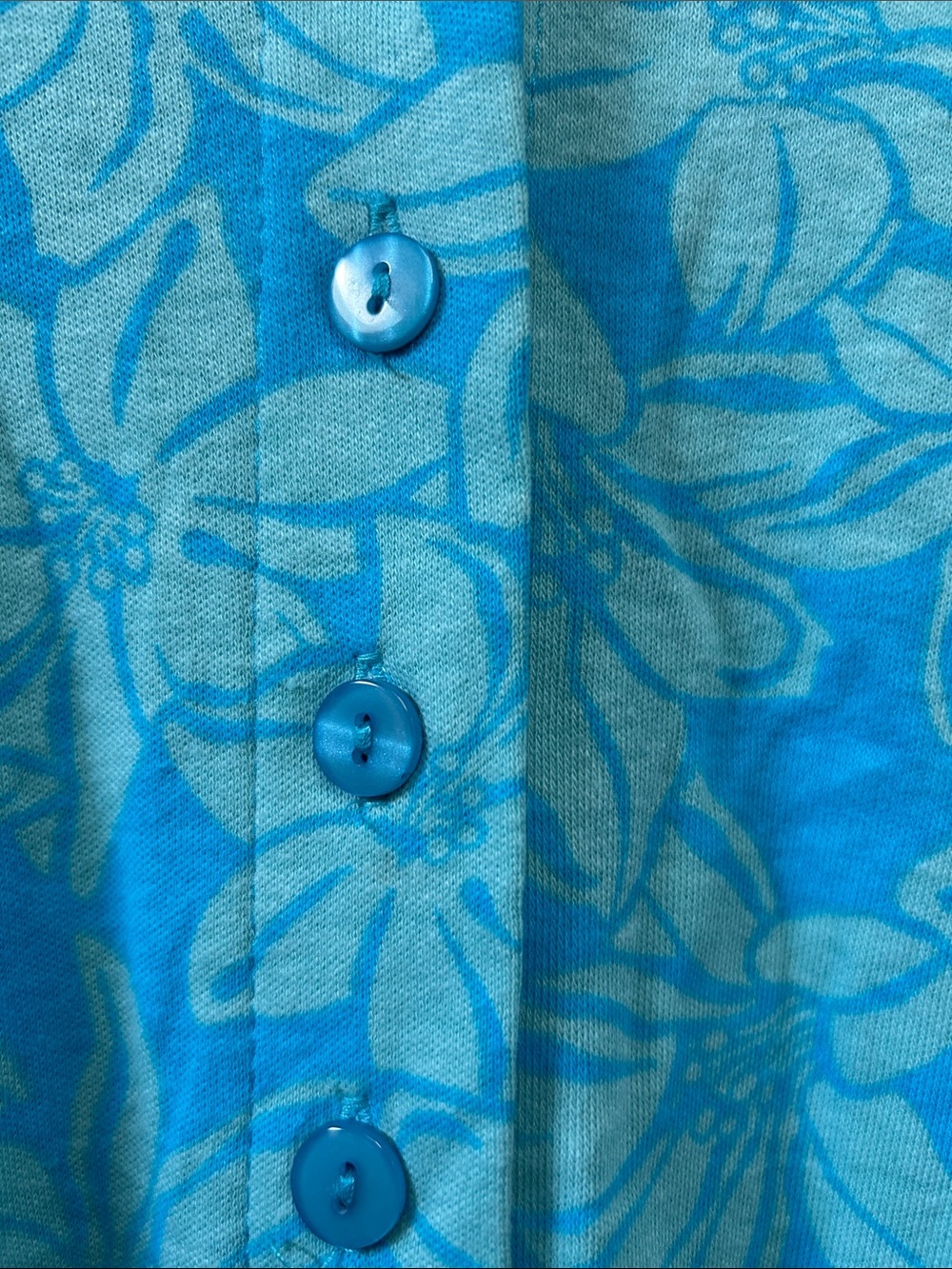 Woman Within Turquoise Floral Button-Front Maxi Dress, petite - Picture 2 of 6